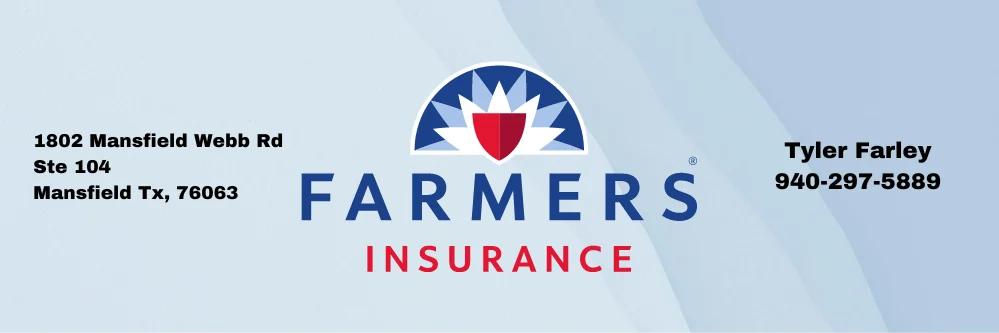 Farmers Insurance office banner with logo